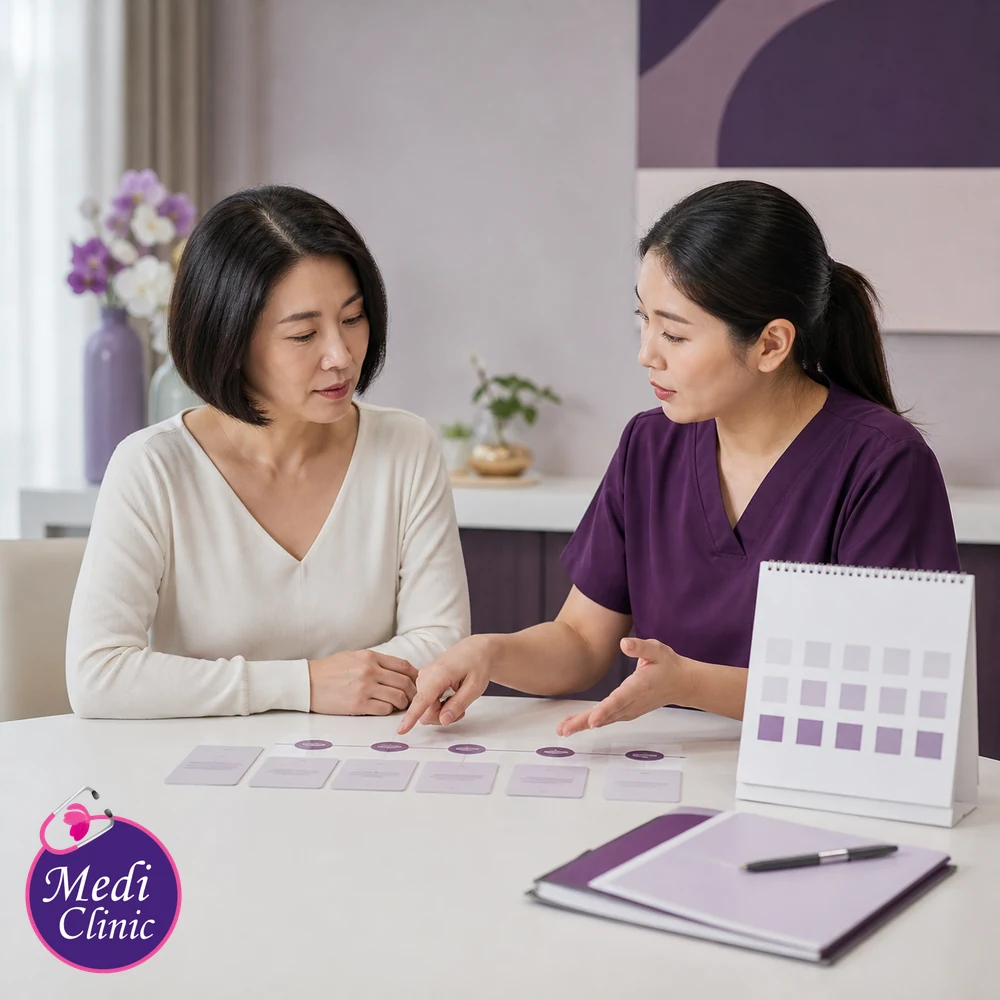 Educational treatment-selection visual for Aesthetic Treatment Follow-Up