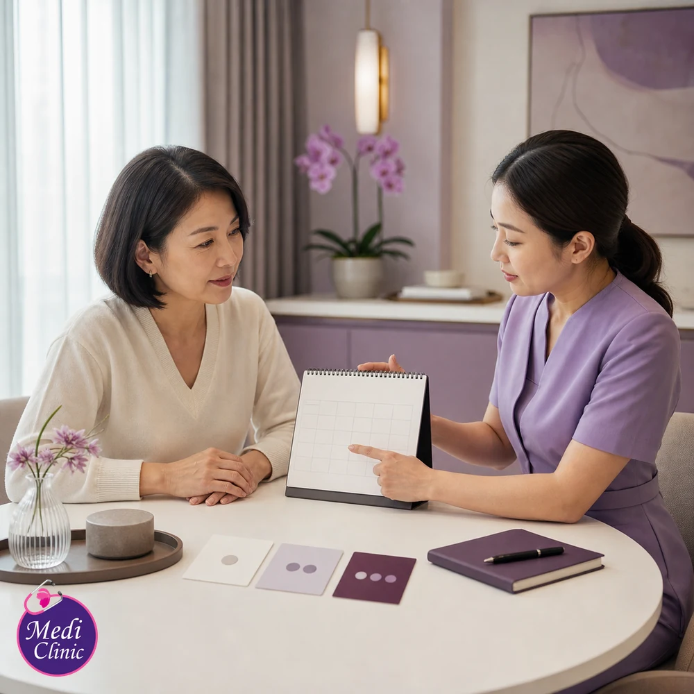 Educational treatment-selection visual for Aesthetic Treatment Results Timeline Guide