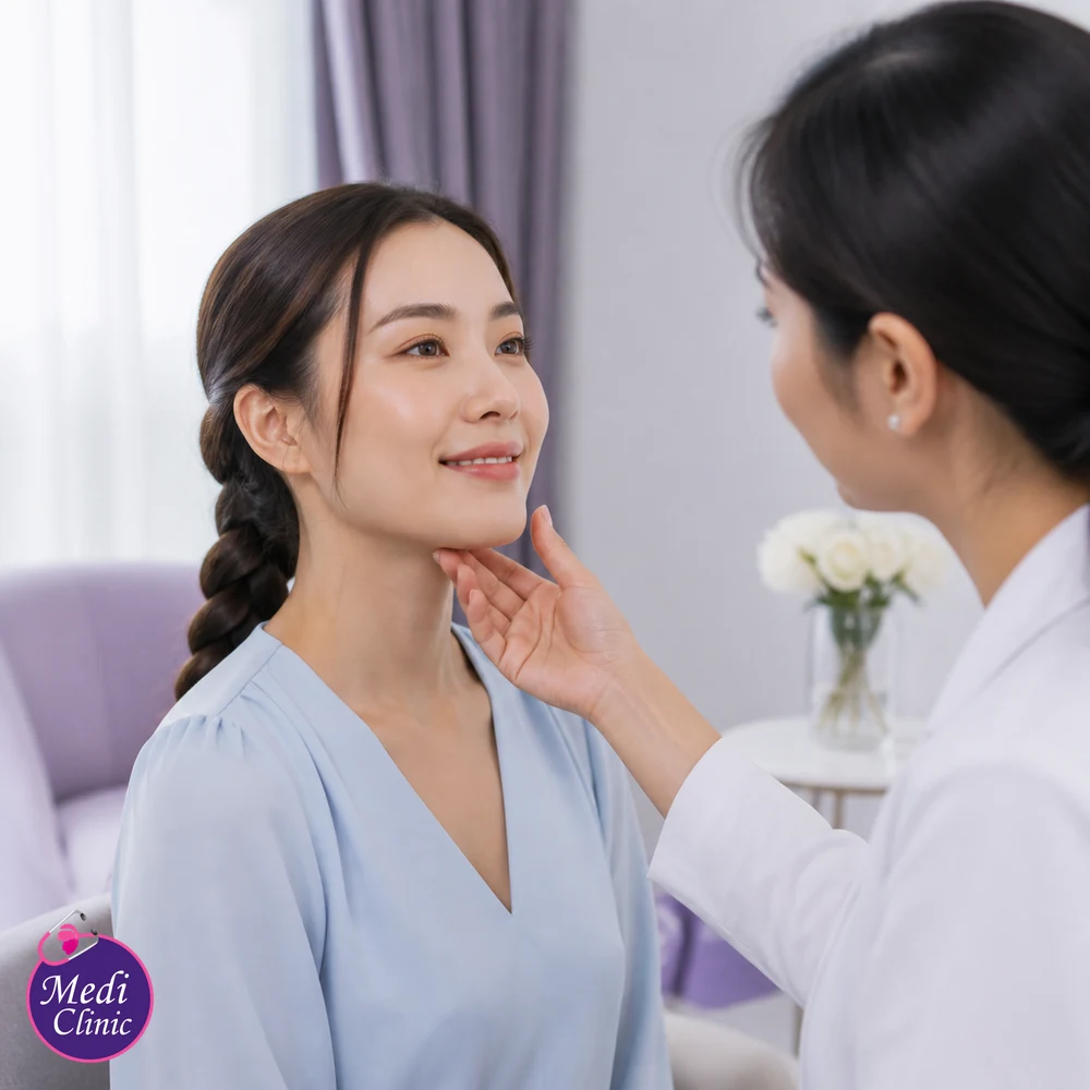 Doctor assessing suitability and contributing factors for Botulinum Toxin Brand Selection Guide