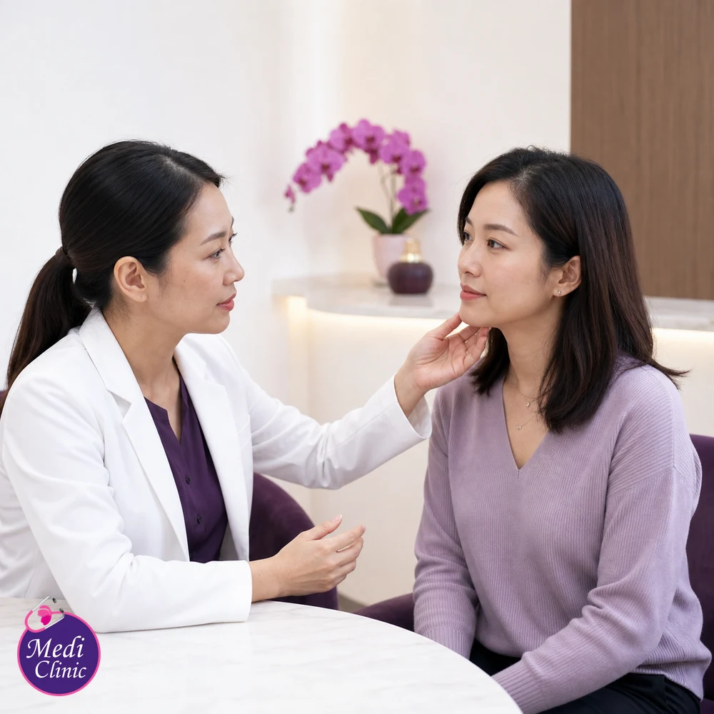 Doctor assessing suitability and contributing factors for Collagen Stimulator Treatment Comparison Guide