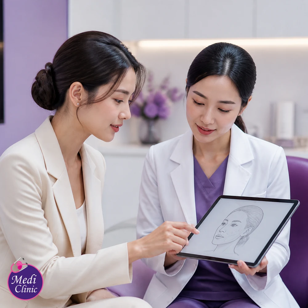 Educational treatment-selection visual for Dermal Filler Product Comparison Guide