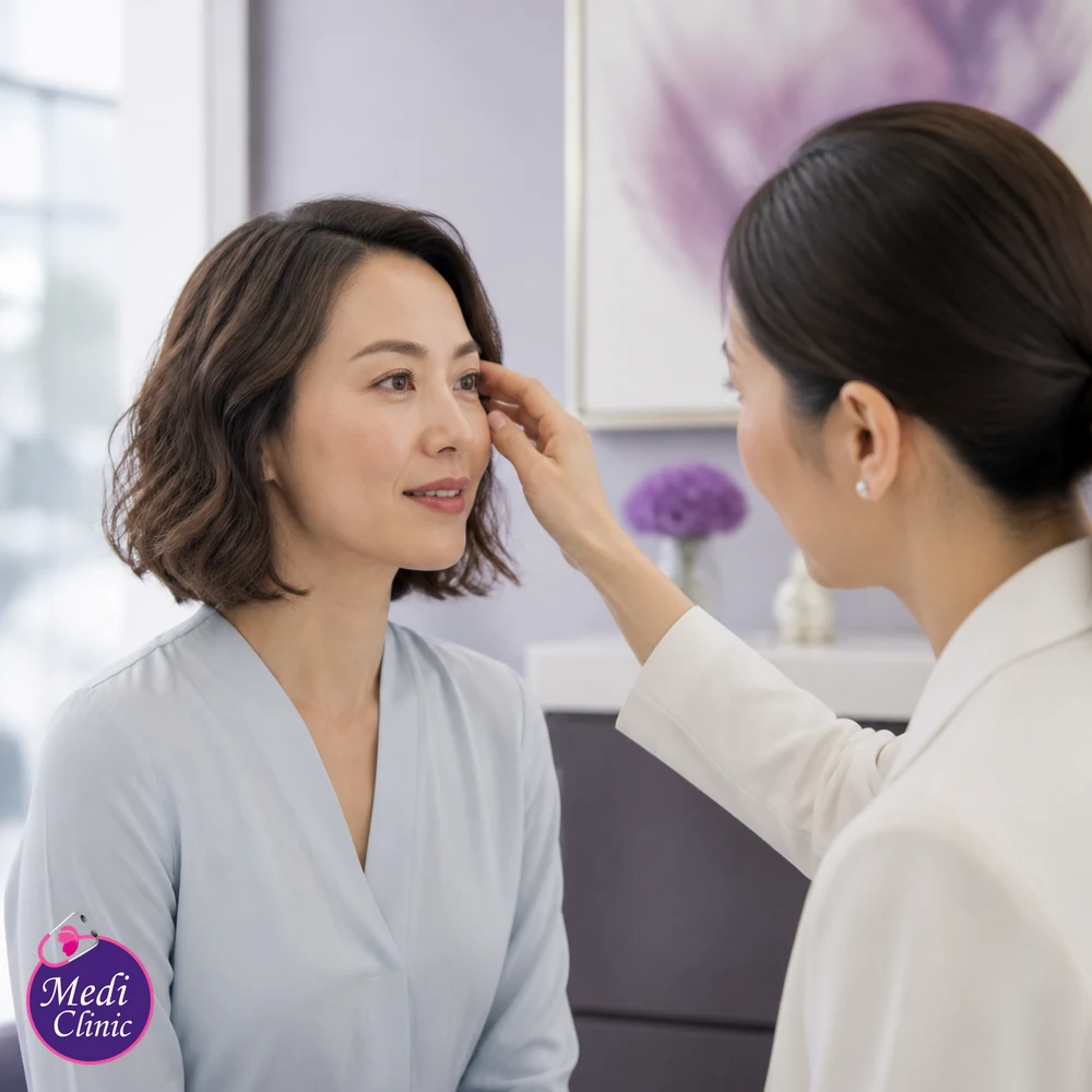 Doctor assessing suitability and contributing factors for Fotona Laser Treatment Comparison Guide