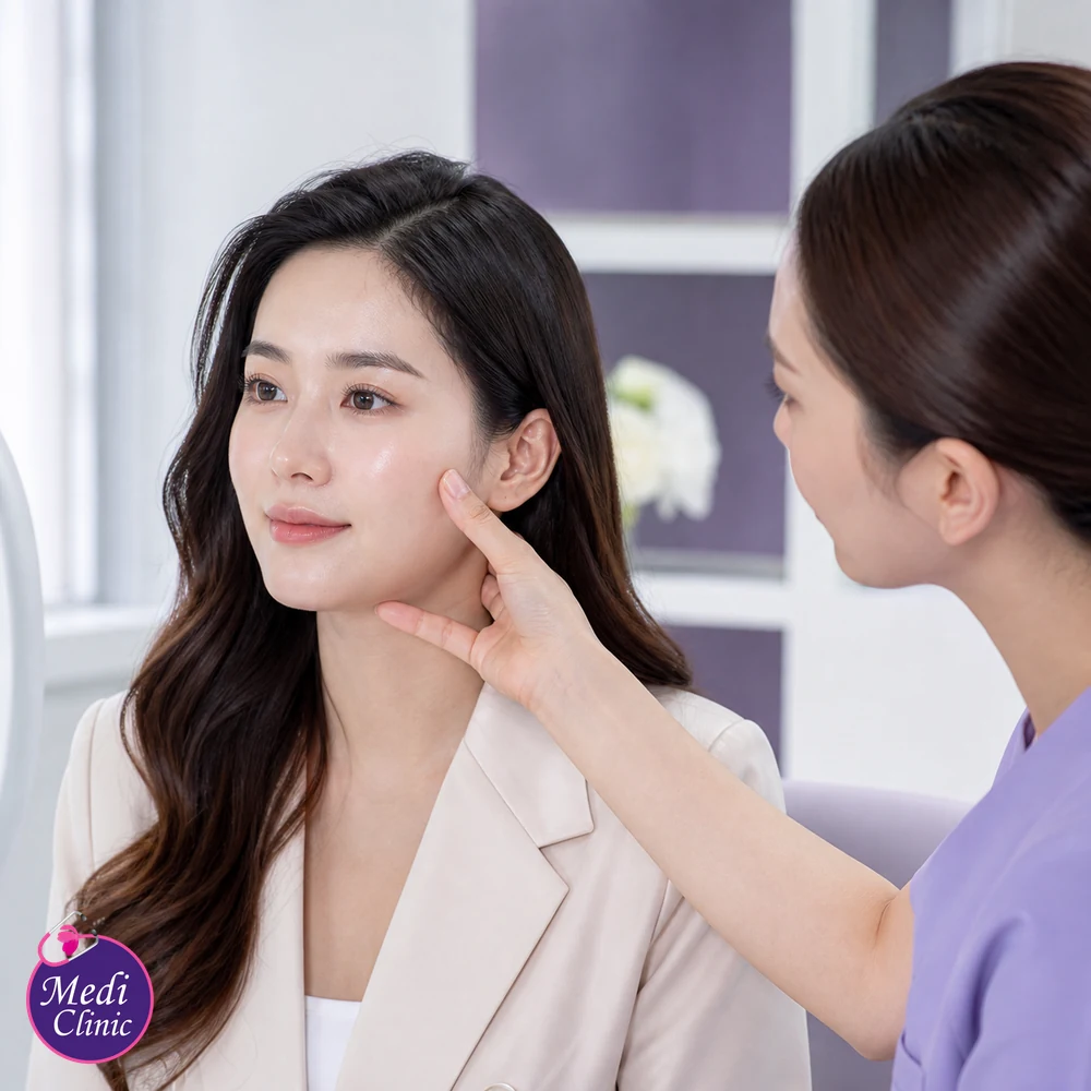 Doctor assessing suitability and contributing factors for HA Skin Revitaliser Product Comparison Guide