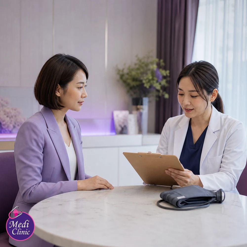 Doctor assessing suitability and contributing factors for IV Drip Formulation Comparison Guide