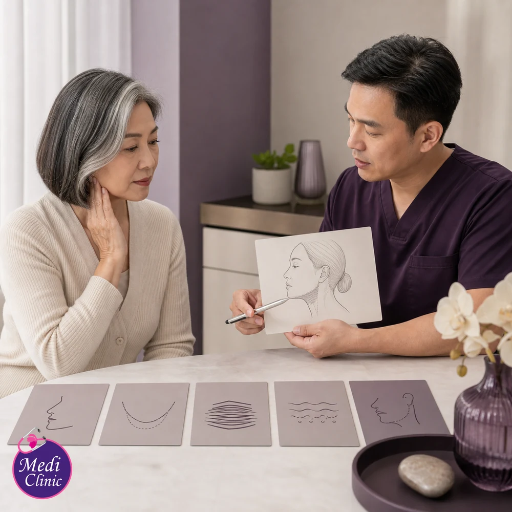 Educational treatment-selection visual for Jawline Definition Treatment Options