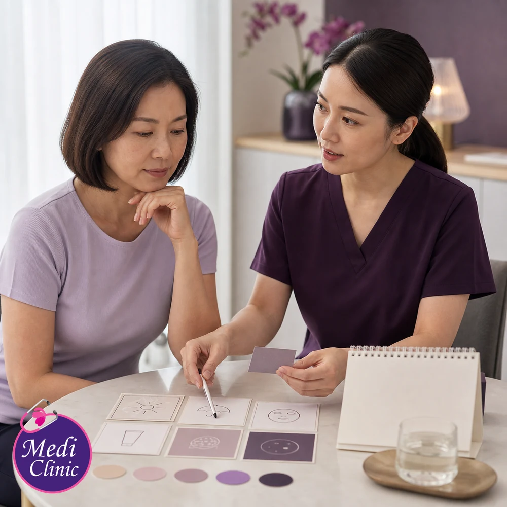 Educational treatment-selection visual for Melasma Treatment Options