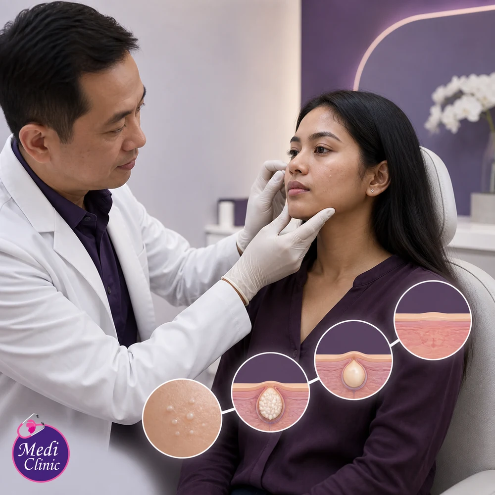 Educational treatment-selection visual for Milia Removal Treatment Options