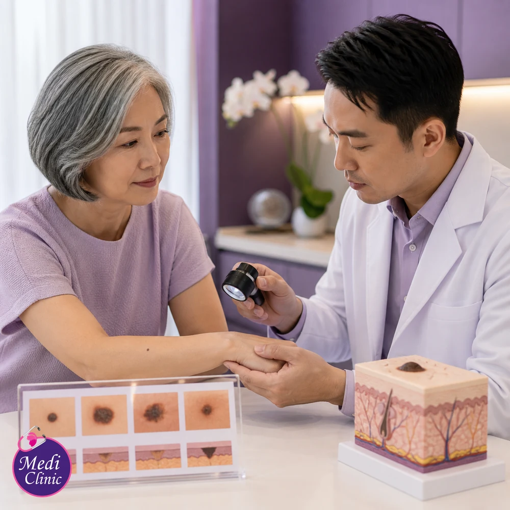 Educational treatment-selection visual for Mole Assessment and Removal Options