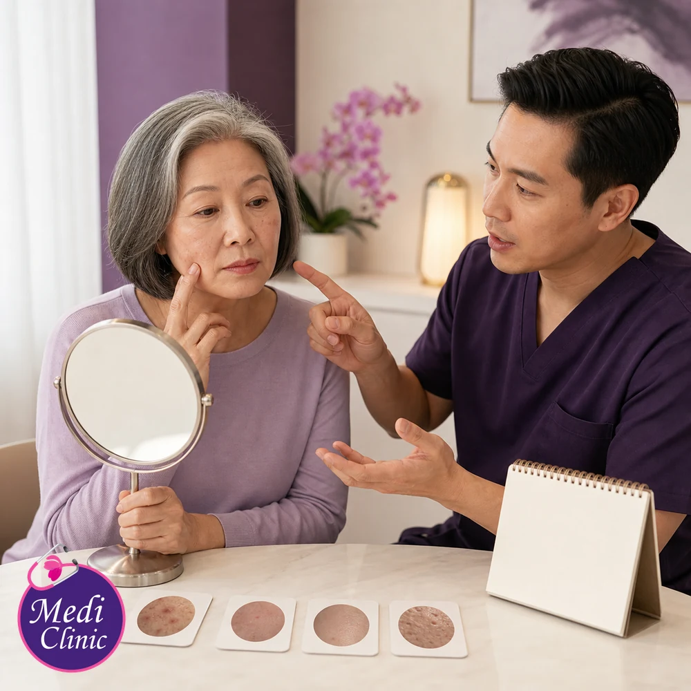 Educational treatment-selection visual for Oily and Acne-Prone Skin Treatment Options