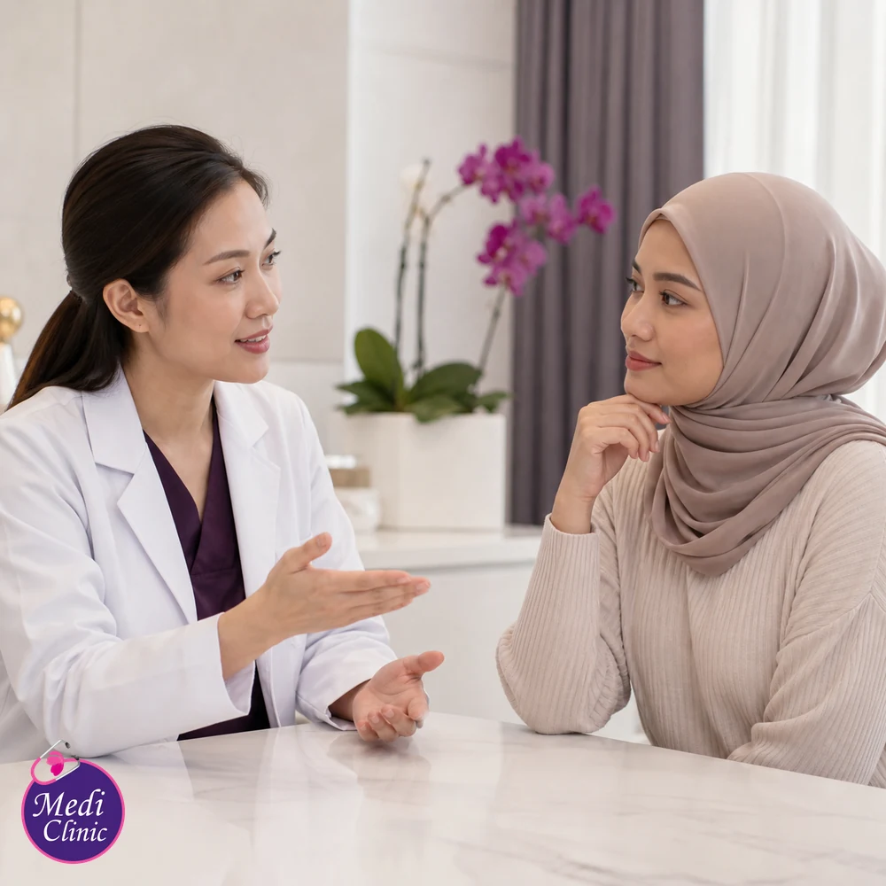 Doctor assessing suitability and contributing factors for PLENHYAGE Product Comparison Guide