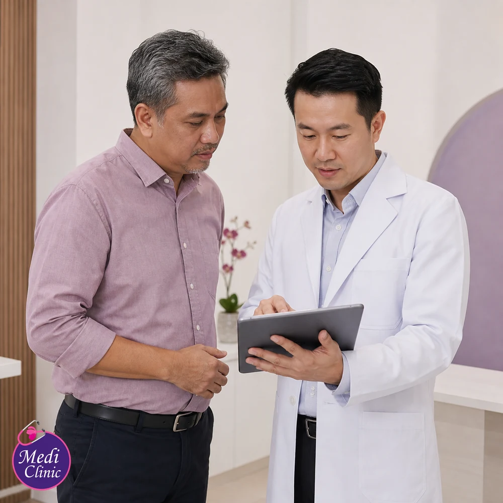 Doctor assessing suitability and contributing factors for Regenerative Injectable and Mesotherapy Product Guide