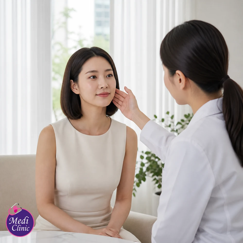 Doctor assessing suitability and contributing factors for REJURAN Product Comparison Guide
