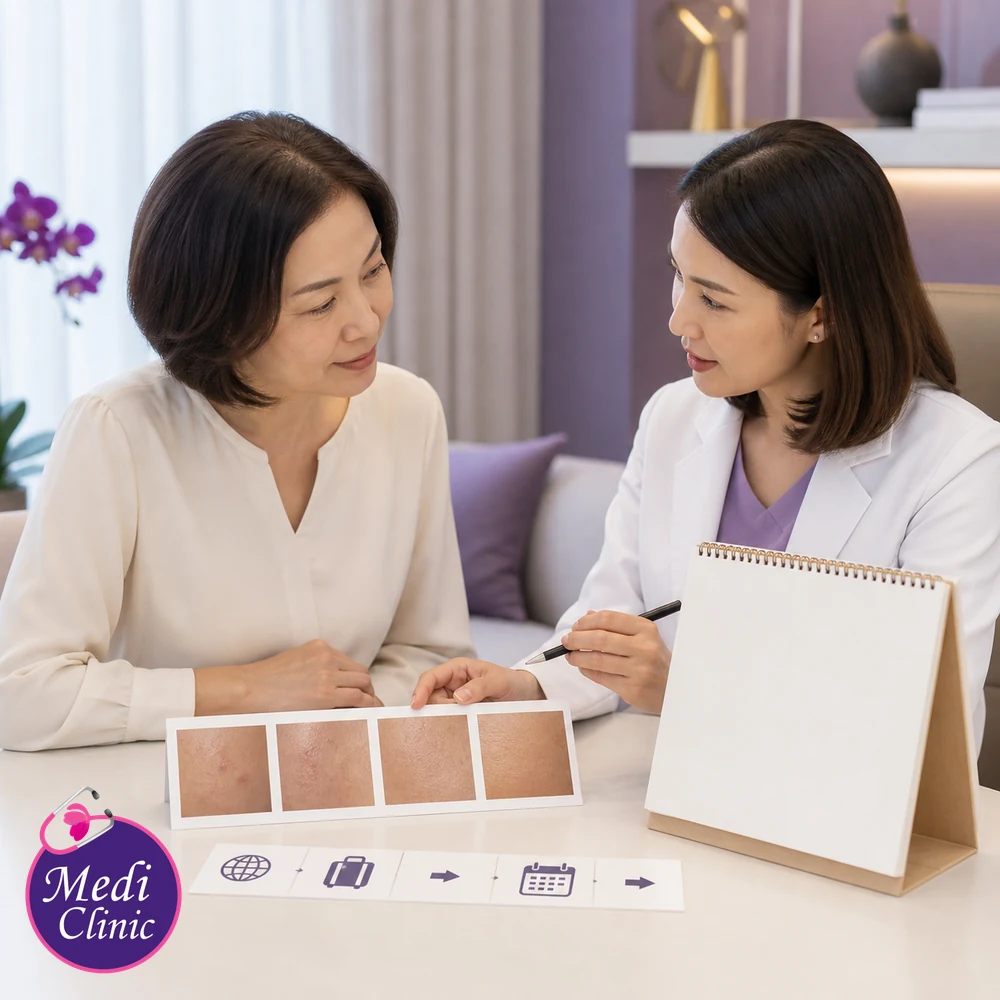 Educational treatment-selection visual for Aesthetic Clinic in JB for Singapore Visitors