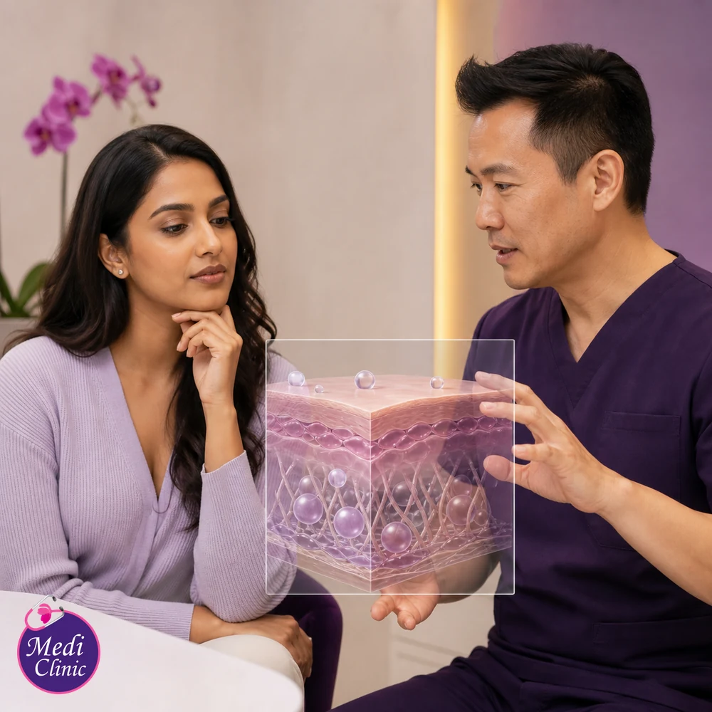 Educational treatment-selection visual for Skin Booster Treatment Comparison Guide