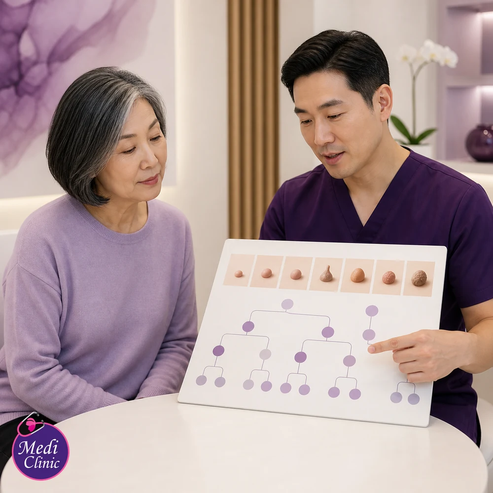 Educational treatment-selection visual for Skin Tag Assessment and Removal Options