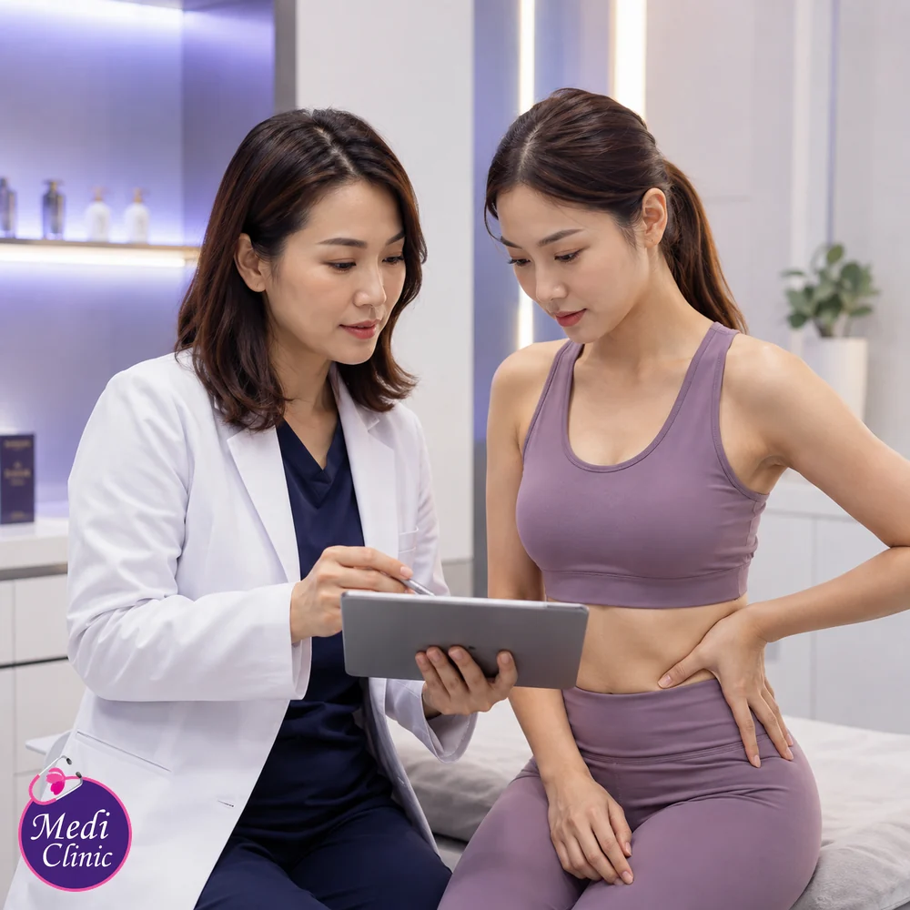 Doctor consultation for stubborn abdominal fat concerns in Johor Bahru