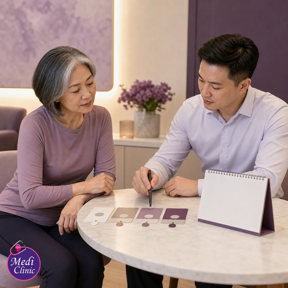 Educational treatment-selection visual for Inner and Outer Thigh Fat Treatment Options