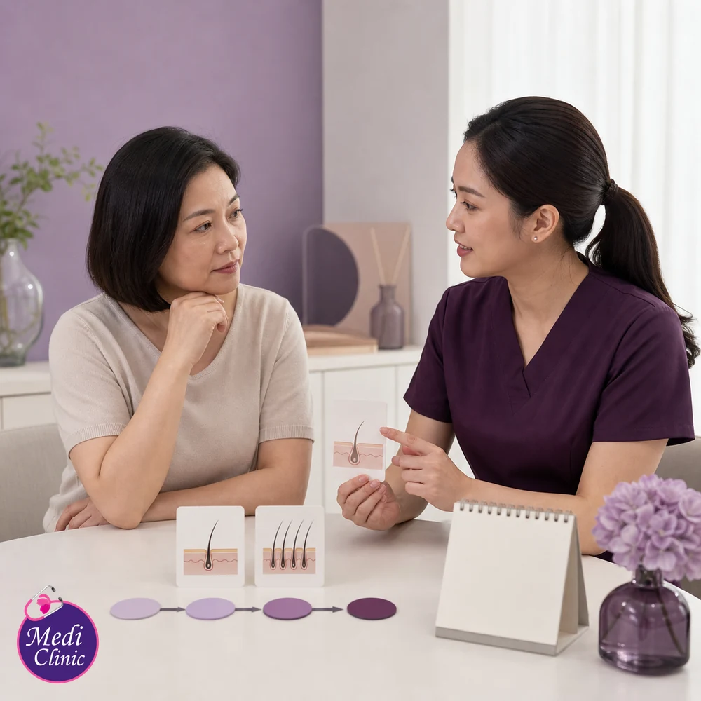 Educational treatment-selection visual for Underarm Hair Removal Treatment Options
