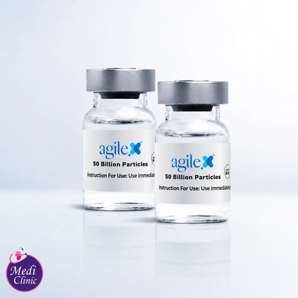 AgileX product vials on a clinical background AgileX product vials on a clinical background