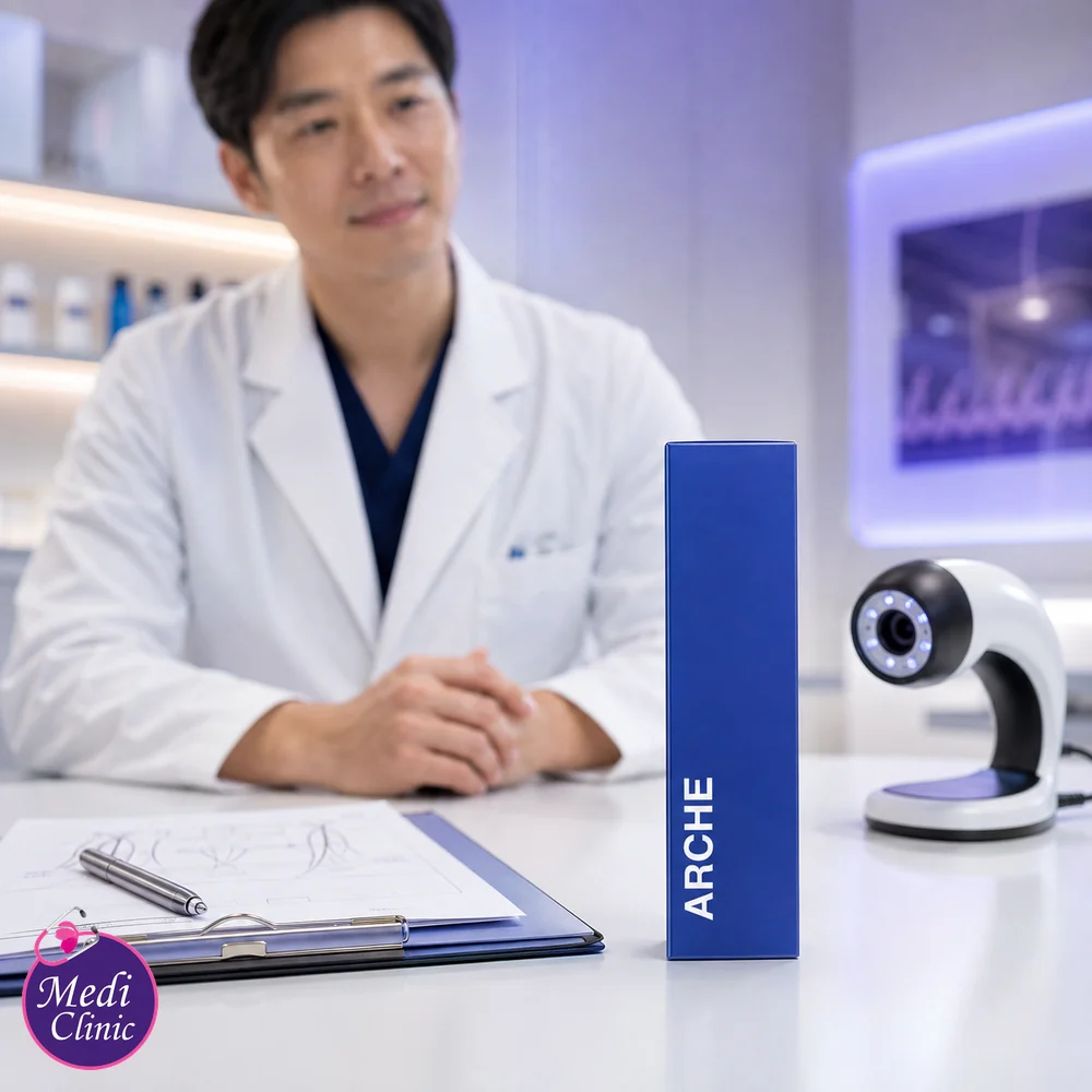ARCHE hair-support product at a doctor-led follow-up consultation ARCHE hair-support product at a doctor-led follow-up consultation