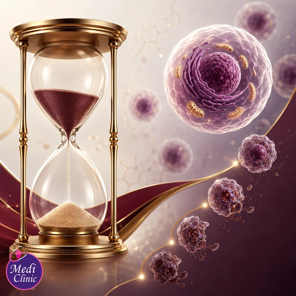 Healthy aging and cell science illustration Healthy aging and cell science illustration