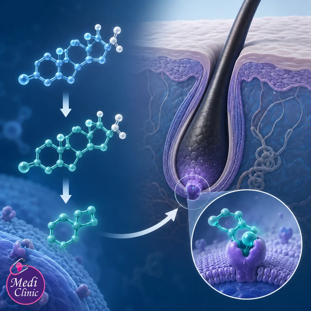 Finasteride DHT mechanism illustration Finasteride DHT mechanism illustration