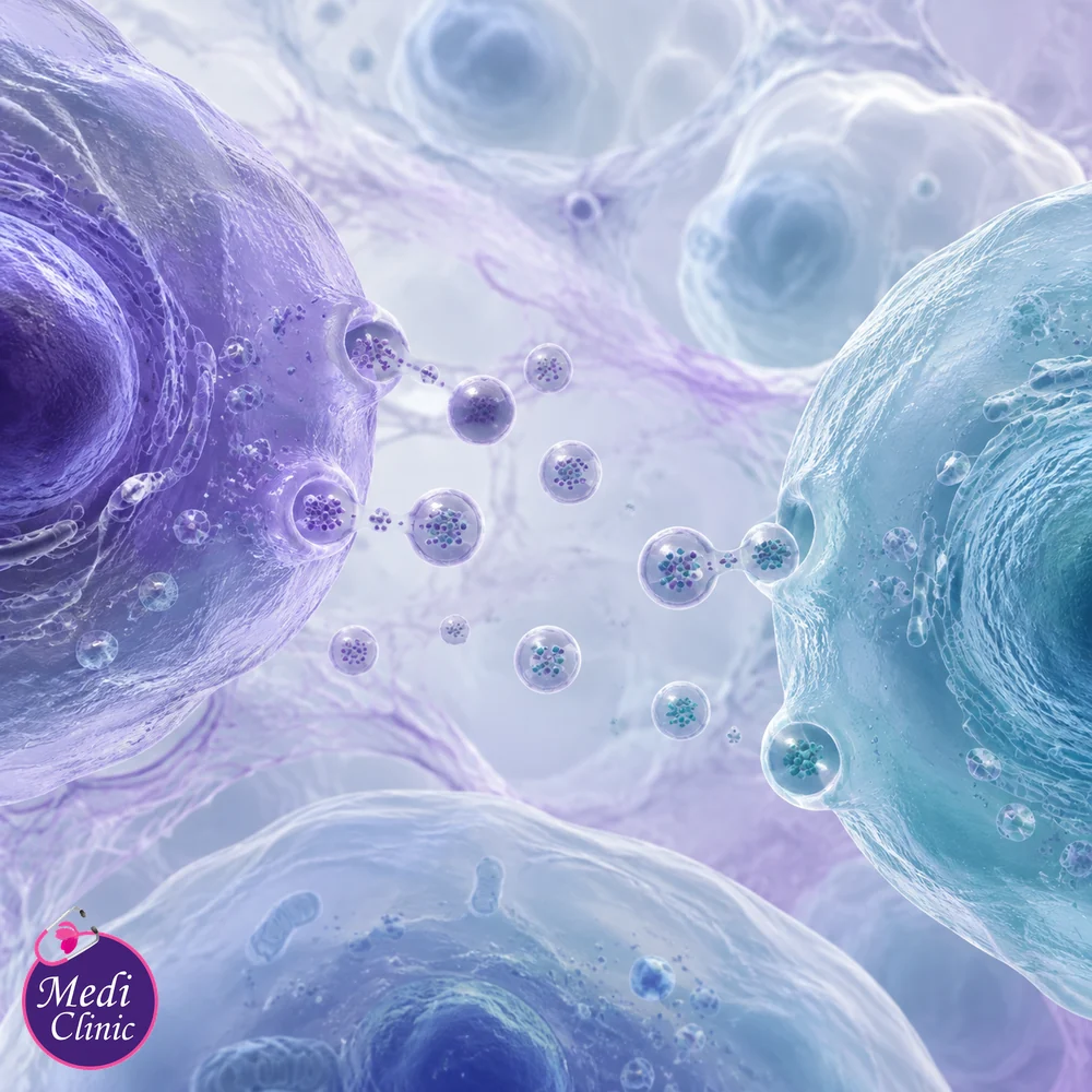 Extracellular vesicle cell signalling illustration Extracellular vesicle cell signalling illustration